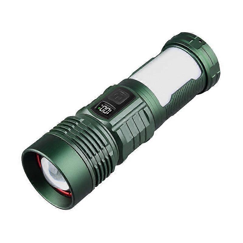 Rechargeable LED Flashlight with Flame Side Light Torch