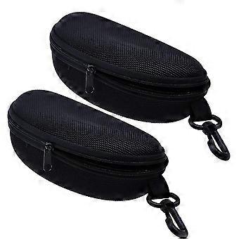 2pcs Óculos zipper óculos óculos de sol hard case storage box protetor portátil