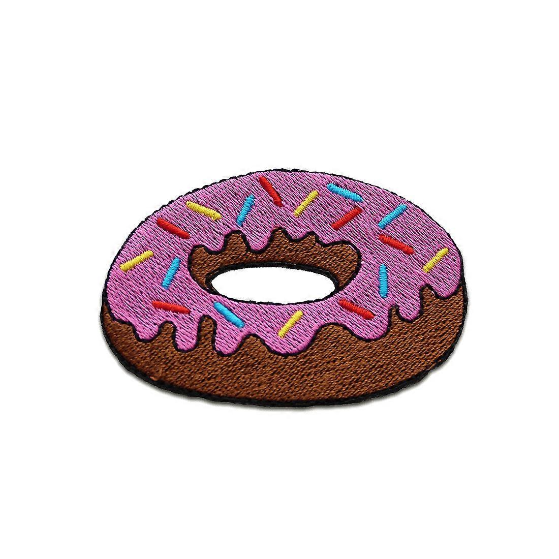 Patch - Donut Food with Sprinkles - rosa - 7,3x5,3cm - Patch