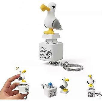 A New Seagull Mine Button Fidget Toy Keychain Cute Stress Relief Decompression Key Ring