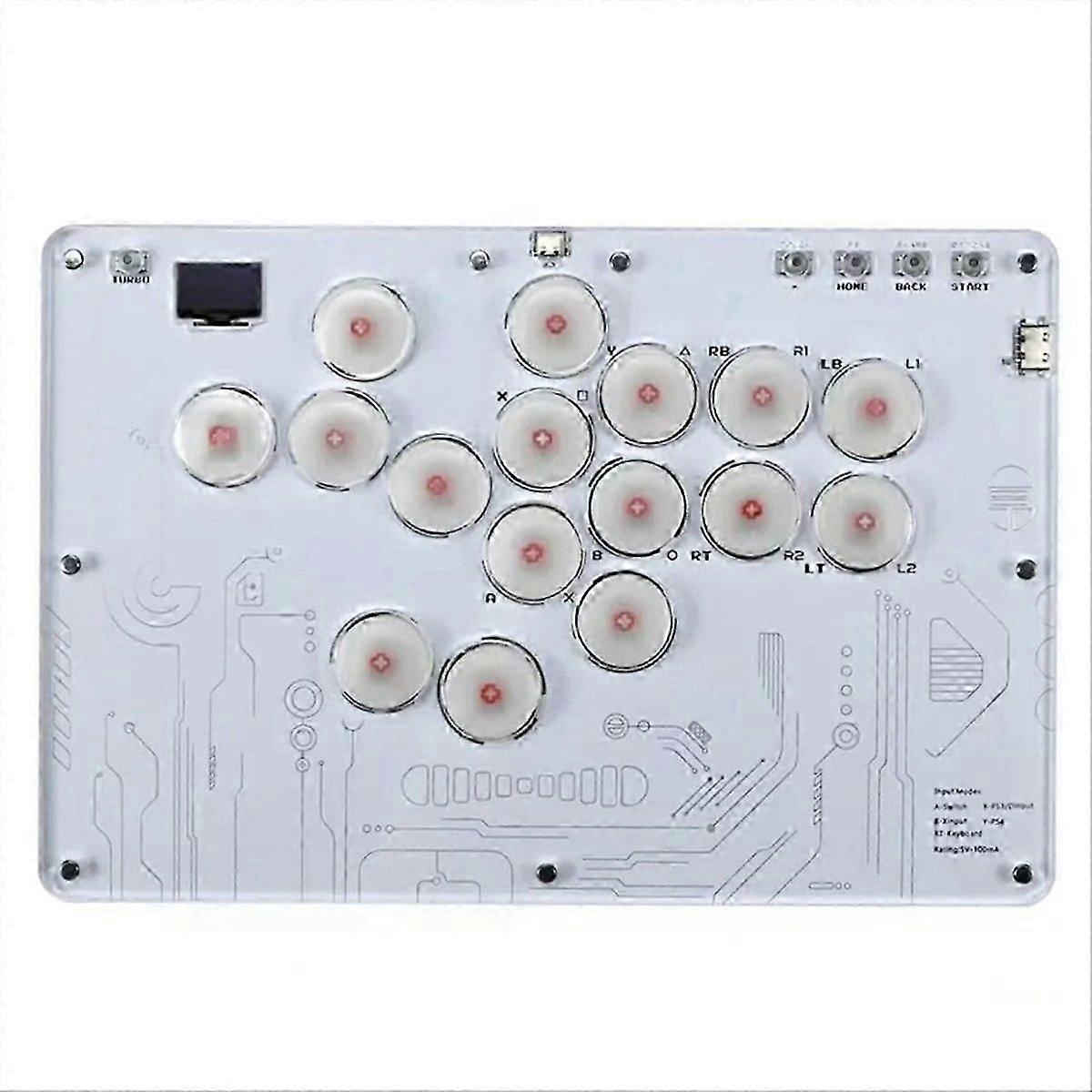 RGB Arcade Joystick Controller, Wired 16-key Fighting Game Keyboard