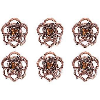 6pcs Vintage Hair Claw Hollowed-out Rose Mini Trumpet Hair Claw Jaw Clip Hair Pin
