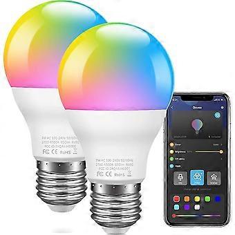 Smart Bulb 2-Pack - Dimmable RGB LED with Music Sync, App Control, Energy Efficient & 16M Colors