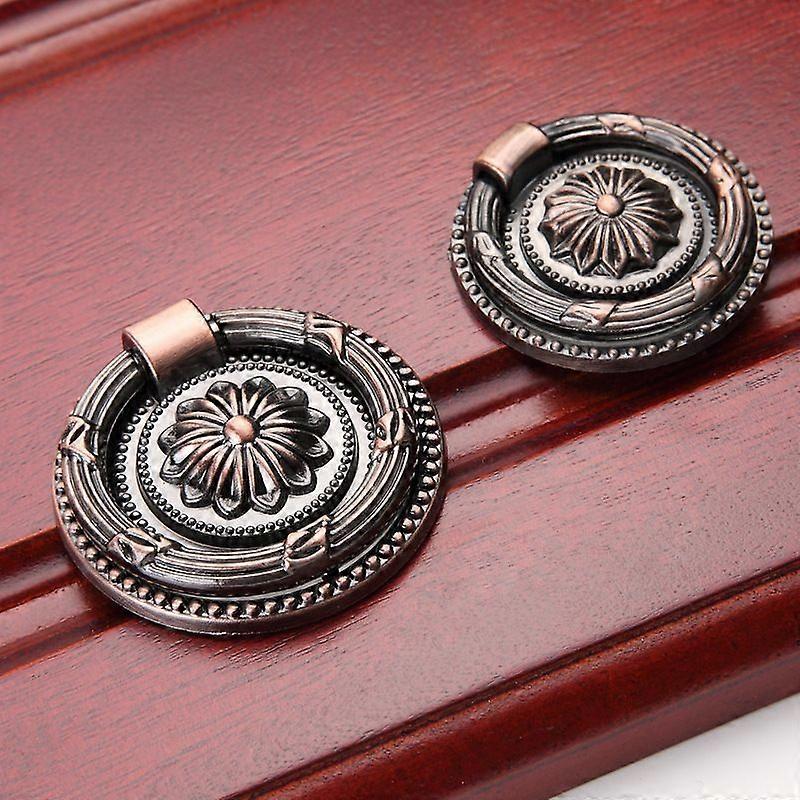 2 Sets Ring Handles, Round Knobs, Antique Handles, Retro Invisible Hardware