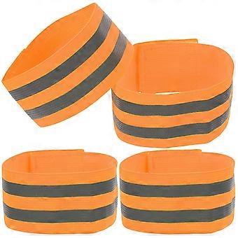 Reflective Straps compatible with Walking Outdoor Activities Red 35x5x0.9cm Safety 4Set