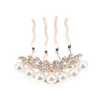 2pcs Pearl Hair Comb Rhinestone Side Comb Bride Hair Comb Women Headdress