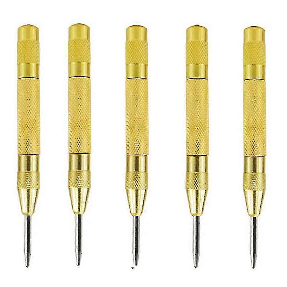 5pcs Spring Loaded Automatic Center Punch compatible with Woodworking - Marking Tool