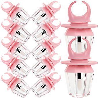 Lip Gloss DIY Containers Pink Plastic Tubes for Women 12Pcs Set