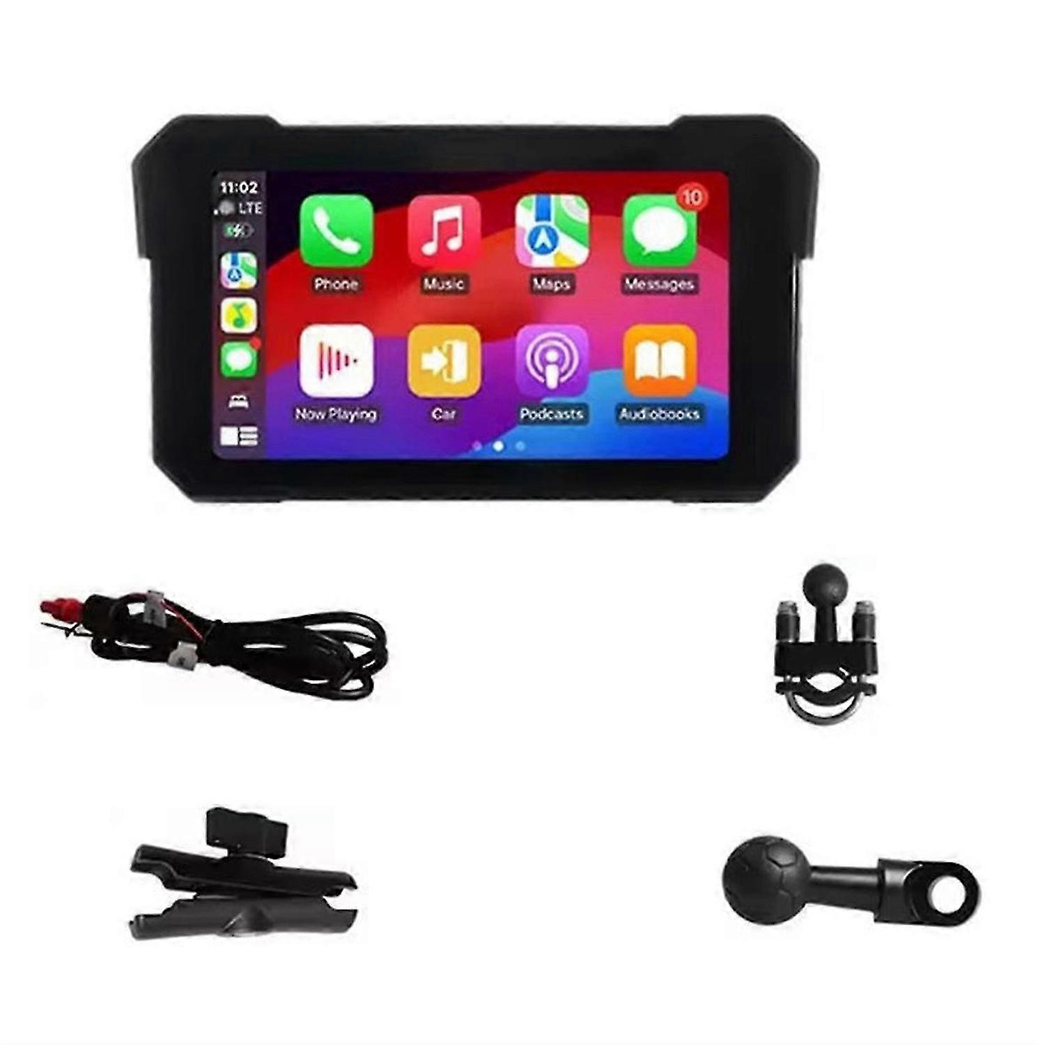 5inch Motorcycle Portable Navigation Wireless Carplay for Android Auto Multimedia Player Waterproof