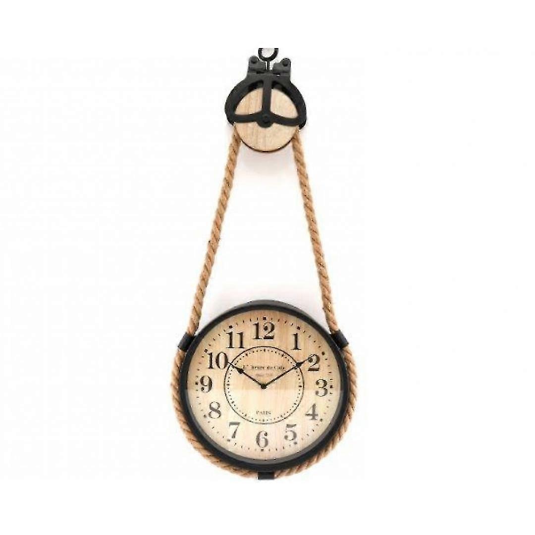 Sifcon Rustic Hanging Rope Wall Clock