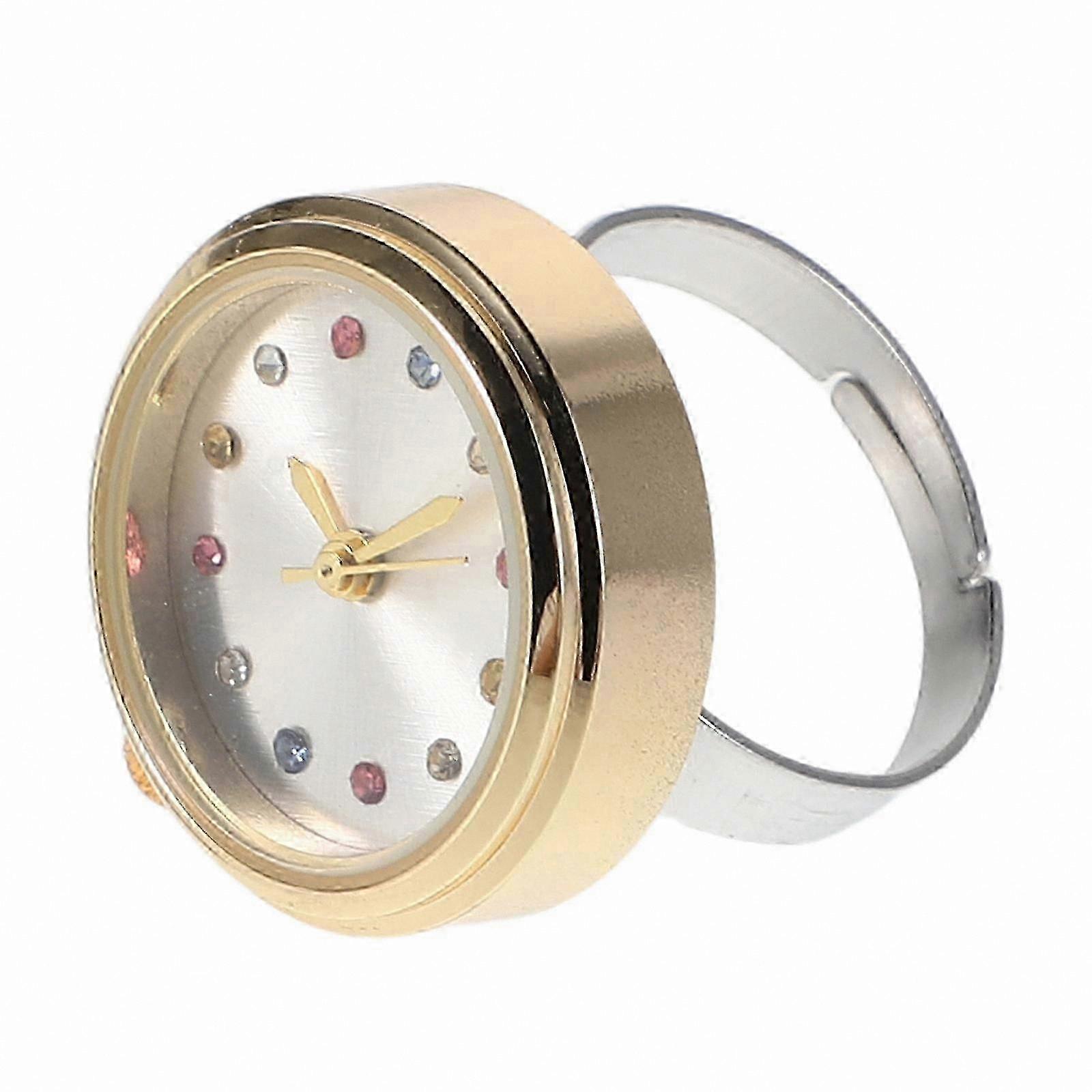 Waterproof Rhinestone Ring Watch for Timekeeping SD