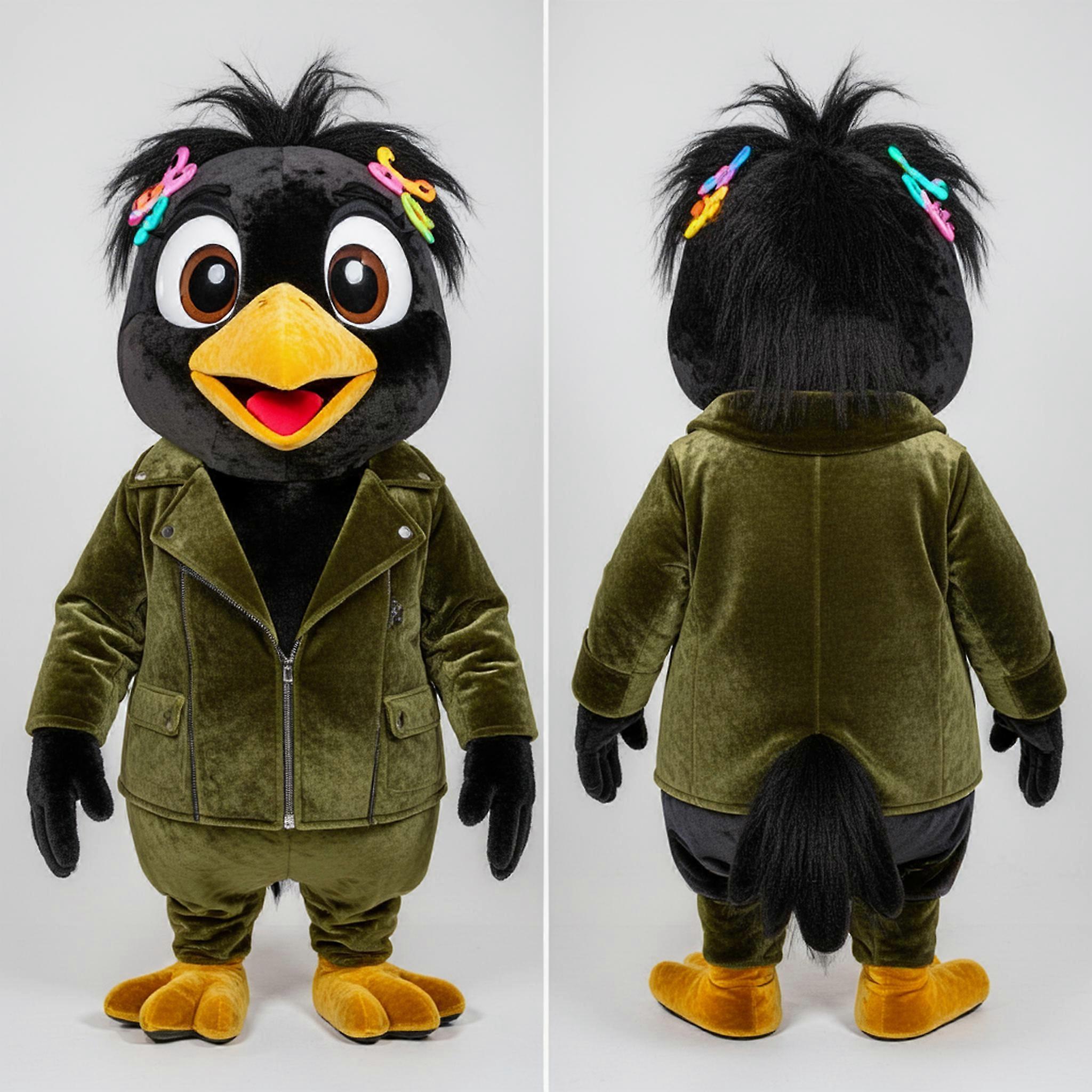 MASTICOT Olive Velvety Blackbird Mascot