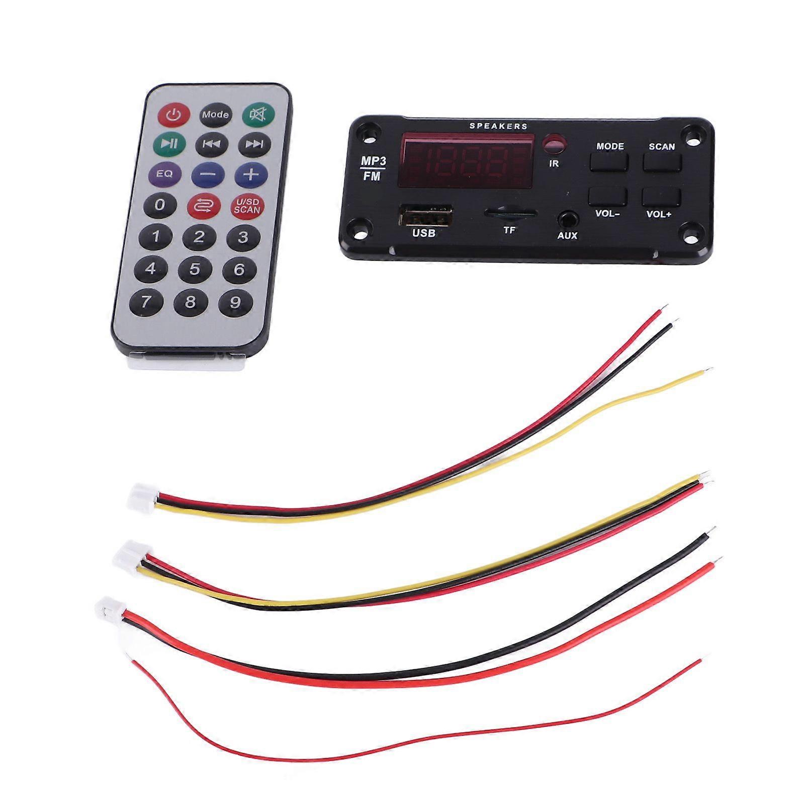 DC 6V?12V Bluetooth 5.0 MP3 Decoder Module Digital Display Dual Decoding Wireless Audio Receiver Module with Remote Control
