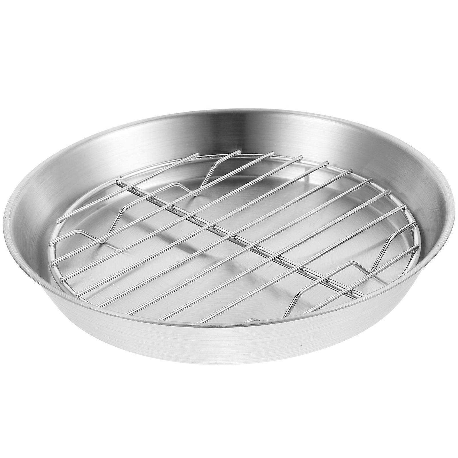 Silver Baking Pan with Rack for Baking 4Sets Stainless Steel