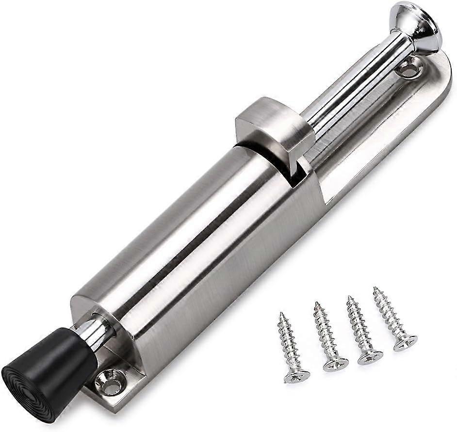 Stainless Steel Down Door Locks Stopper Holder Spring Loaded Adjustable(2pcs, silver)