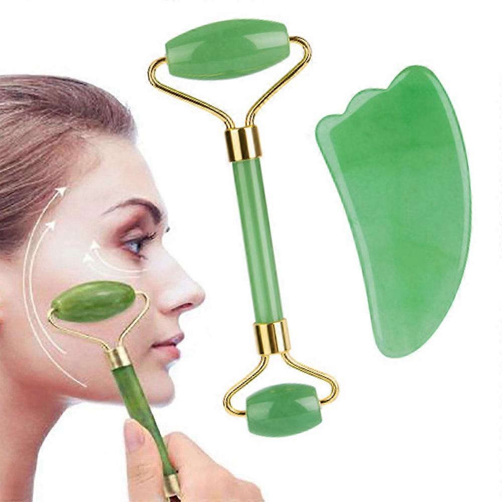 Dual-Tool Jade Facial Massage Set