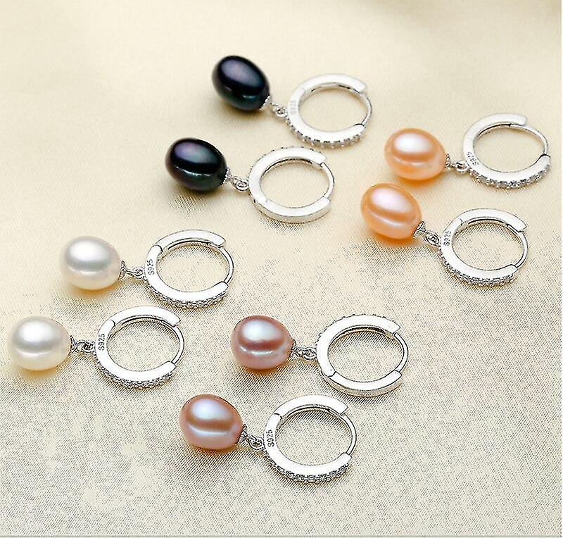 Perle d’eau douce naturelle - Boucles d’oreilles Sterling