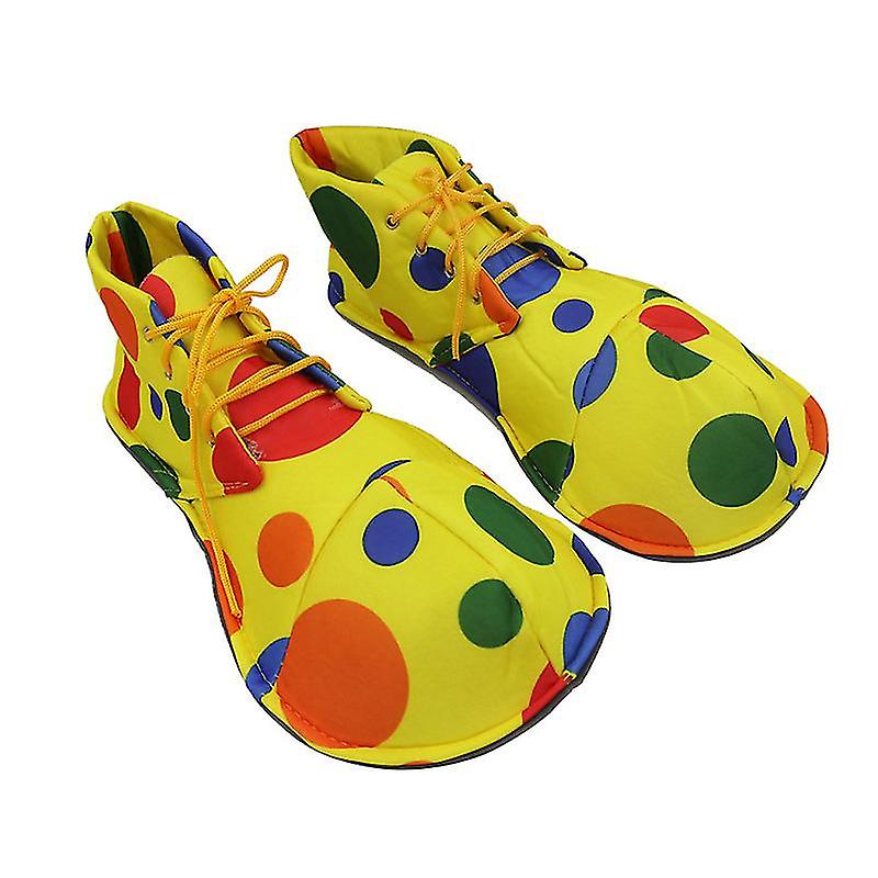 Paire De Chaussures De Clown Halloween – Rouge Et Jaune – En éponge EVA – Taille Unique 37 Cm – Déguisement Cirque, Fête, Carnaval – Confortable Et Léger