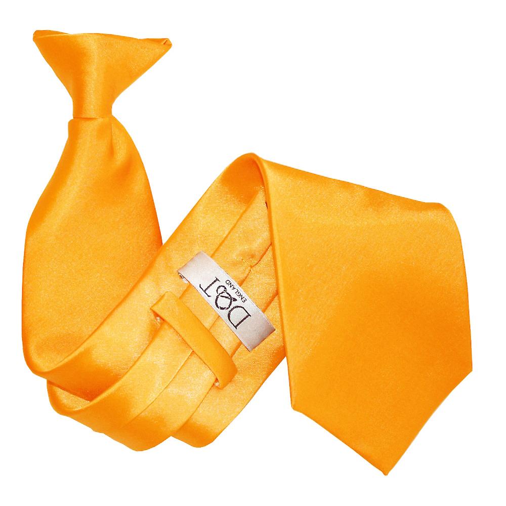 Fluorescent Orange Plain Satin Clip On Tie