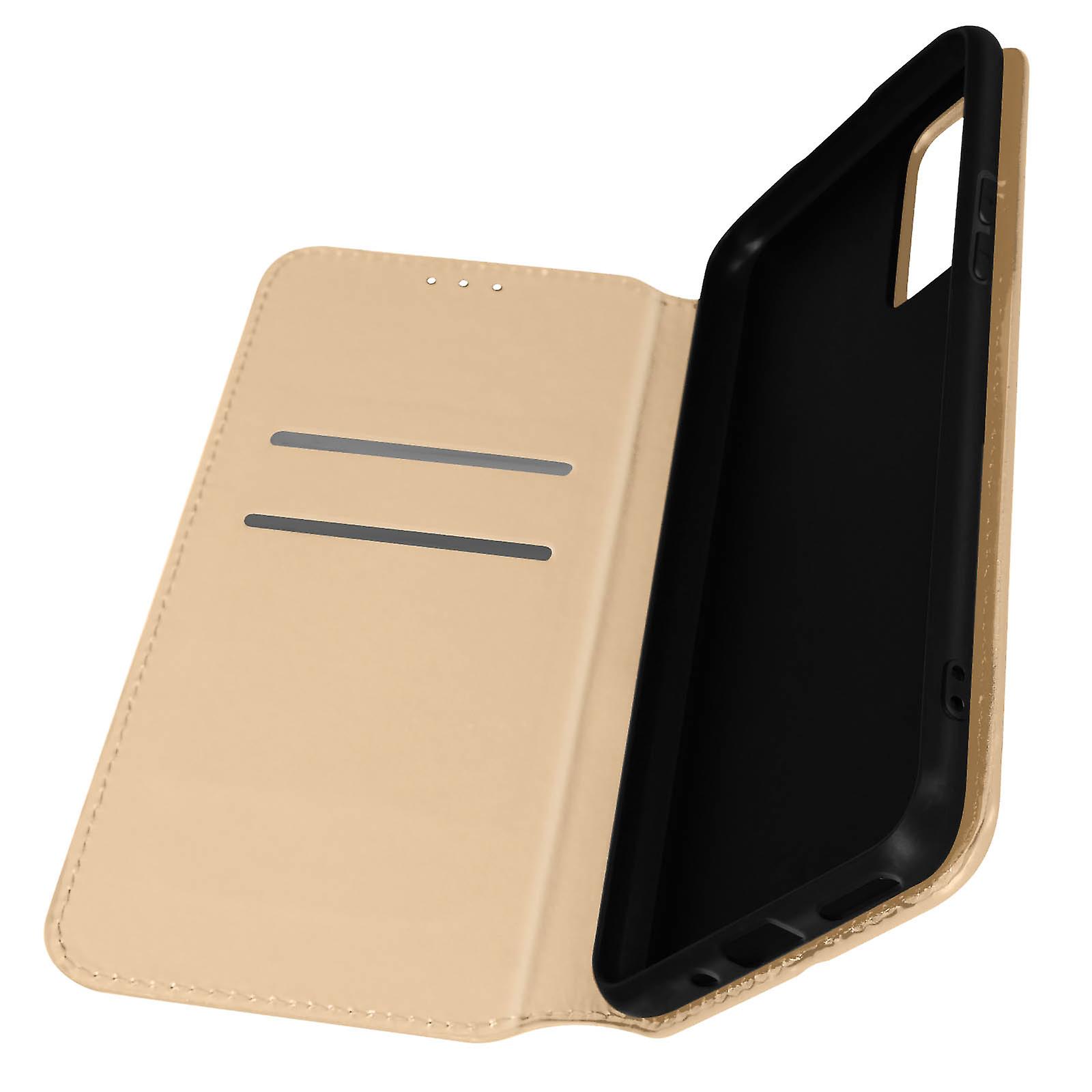 Flip Case for Oppo Find X5 Pro Magnetic Card Holder and Video Support Gold