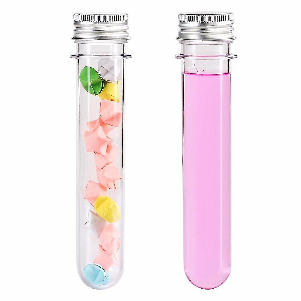 20 Pcs Plastic Test Tubes,45ml Clear Test Tube With Caps