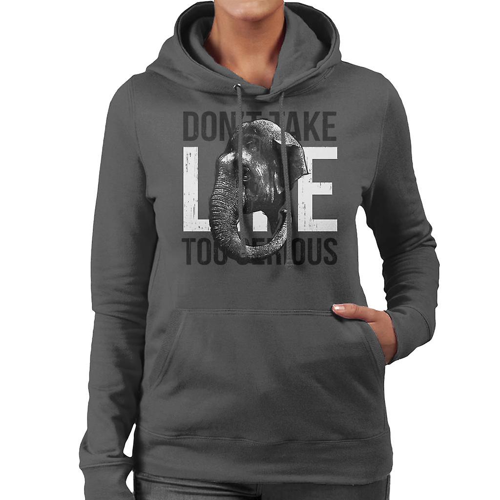 Felpa con cappuccio elefante Dont Take vita donne troppo serio