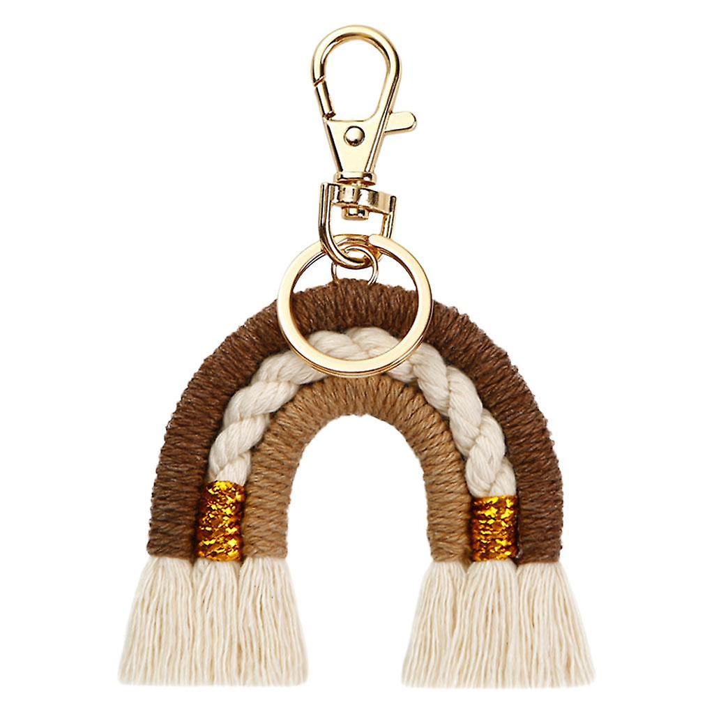 Rainbow Keychains Tassel Home Decor Handmade Boho Jewelry Making Brown