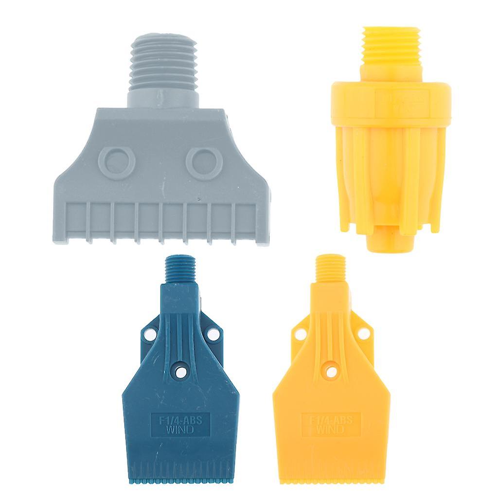 4Pcs 1/4 Thread Flat Wind Jet Air Blowing Nozzle Spray F Round Gray Red Type