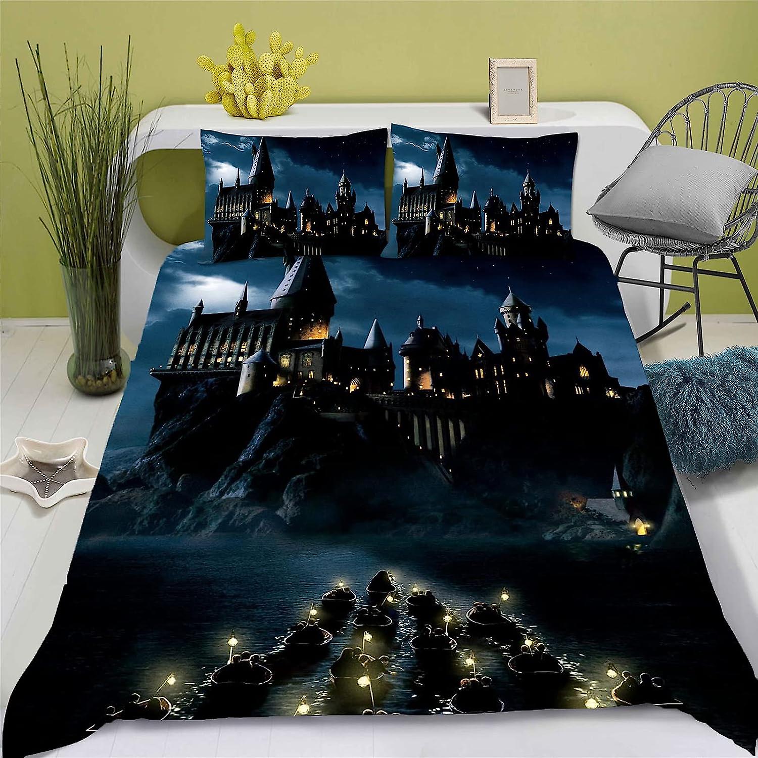 Castle Duvet Cover Set 3d Print Bedding Set With Zip Decorative Microfibre Bedding Set For Boys Children