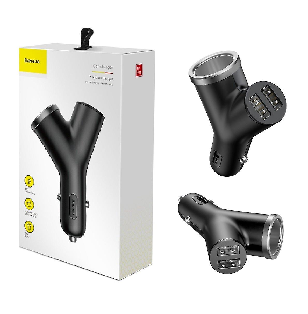 Baseus 3,4 en Y-type 2USB + sigarettenner utvidet billader 