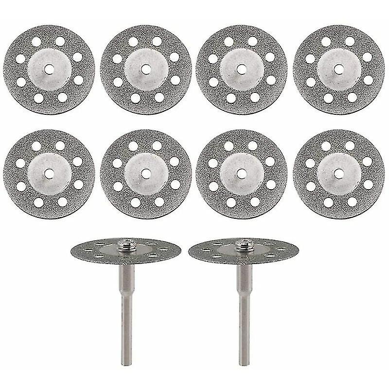 10 Pack 22mm Diamond Saw Blade Cutting Discs With Mandrel (2 X Mm) And Glass Gemstone Cutting Disc F