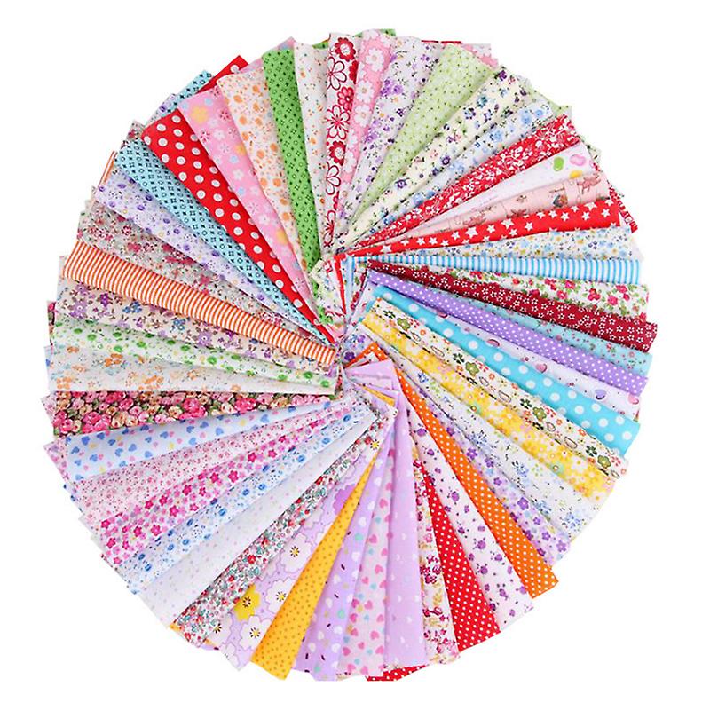 100Pcs Mixed Pattern Cotton Printed Fabric Sewing Quilting for DIY Craft New