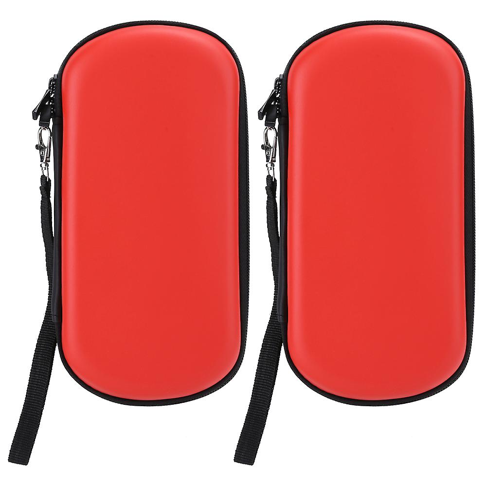2PCS Red EVA Hard Carry Case for PSVita 1000/2000 - Portable Storage Bag with Style