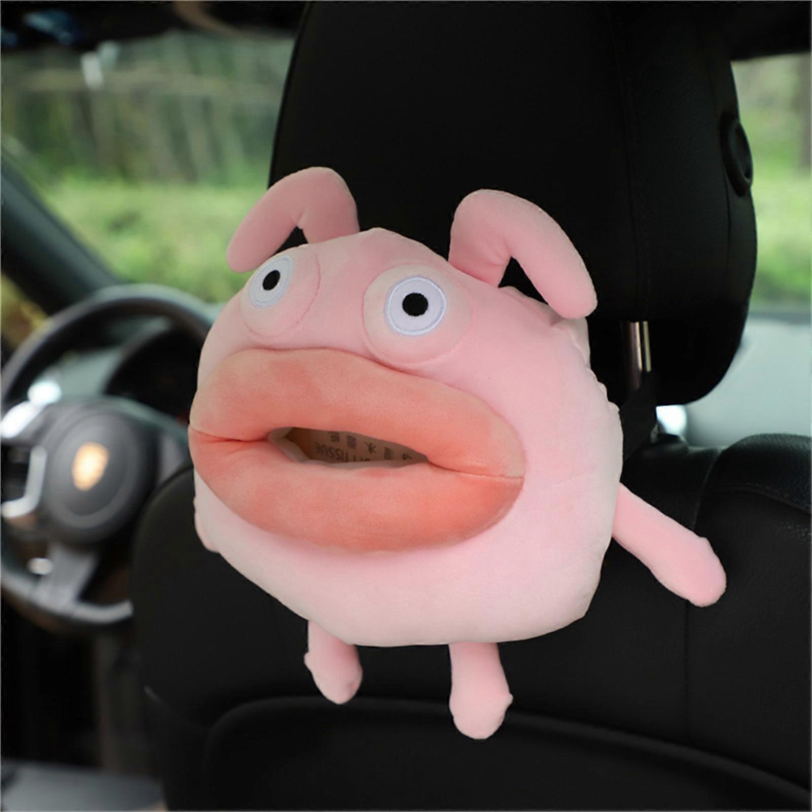 Tegneserie Vev Deksel Multifunksjonell Bilsete Rygg Vev Holder Plysj Serviett Box for Kjøretøy 1