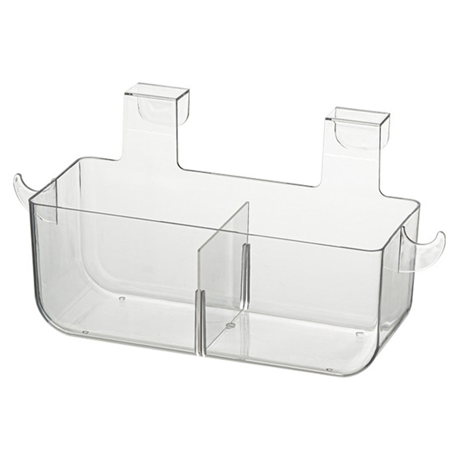 Kitchen Storage Basket Transparent Wall Mounted with Hanging Buckle Multi-purpose Space Saving Small