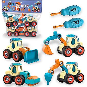 Digger Toys for Boys 4 in 1 Construction Toys Sand Toys Engineering Digger Set Educational Toys for Children