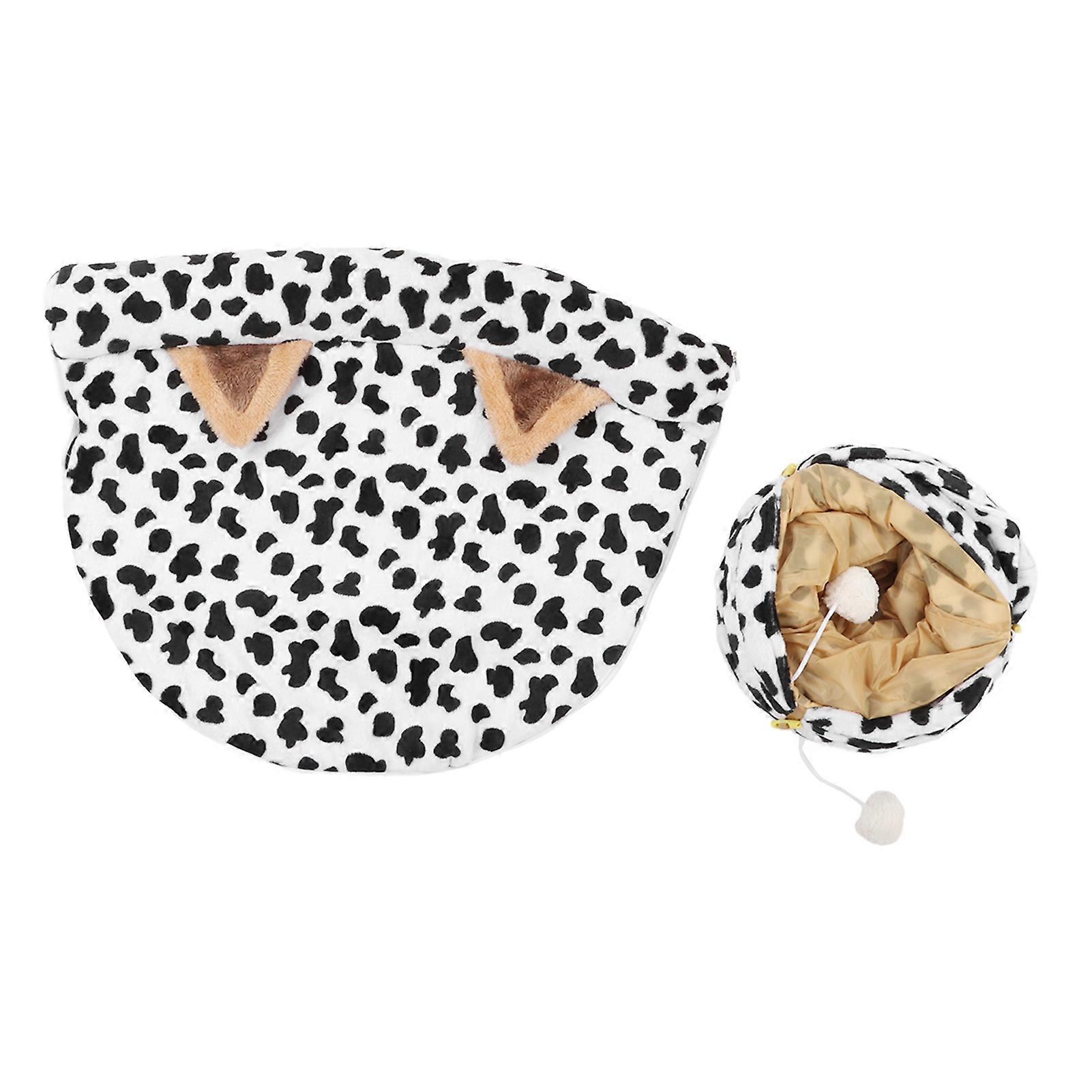 Foldable Cat Tunnel Bed with Scratching Ball & Mat for Pets