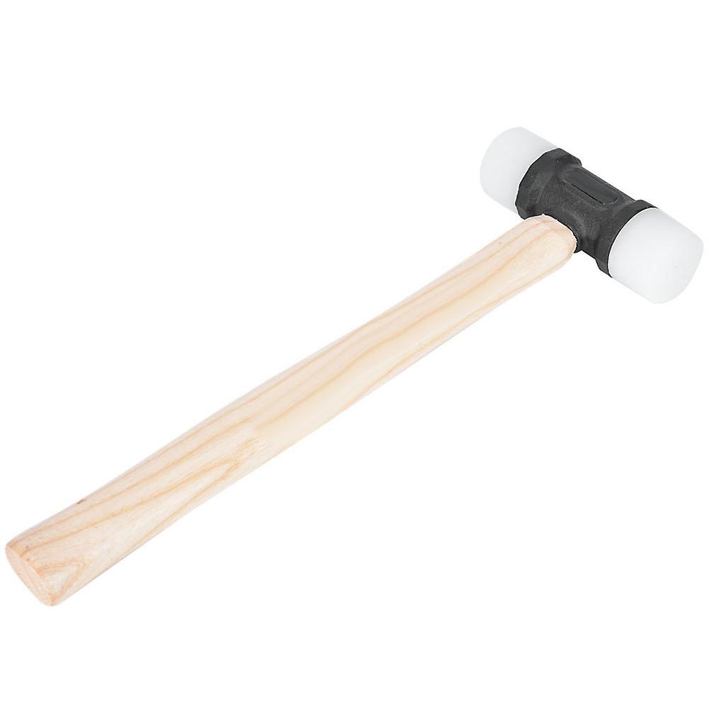 Professional DIY Double Head Wood Handle Nylon Hammer Leather Craft Installing Tool(S 32mm)