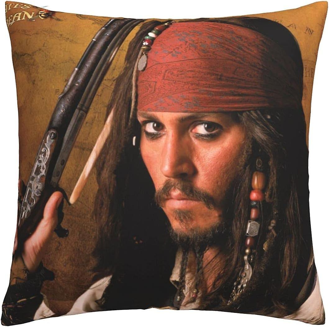 パイレーツオブカリビアンクッションカバー快適な枕カバースクエアスロー枕カバーソファベッドルームホームカー用目に見えないジッパー付き1
