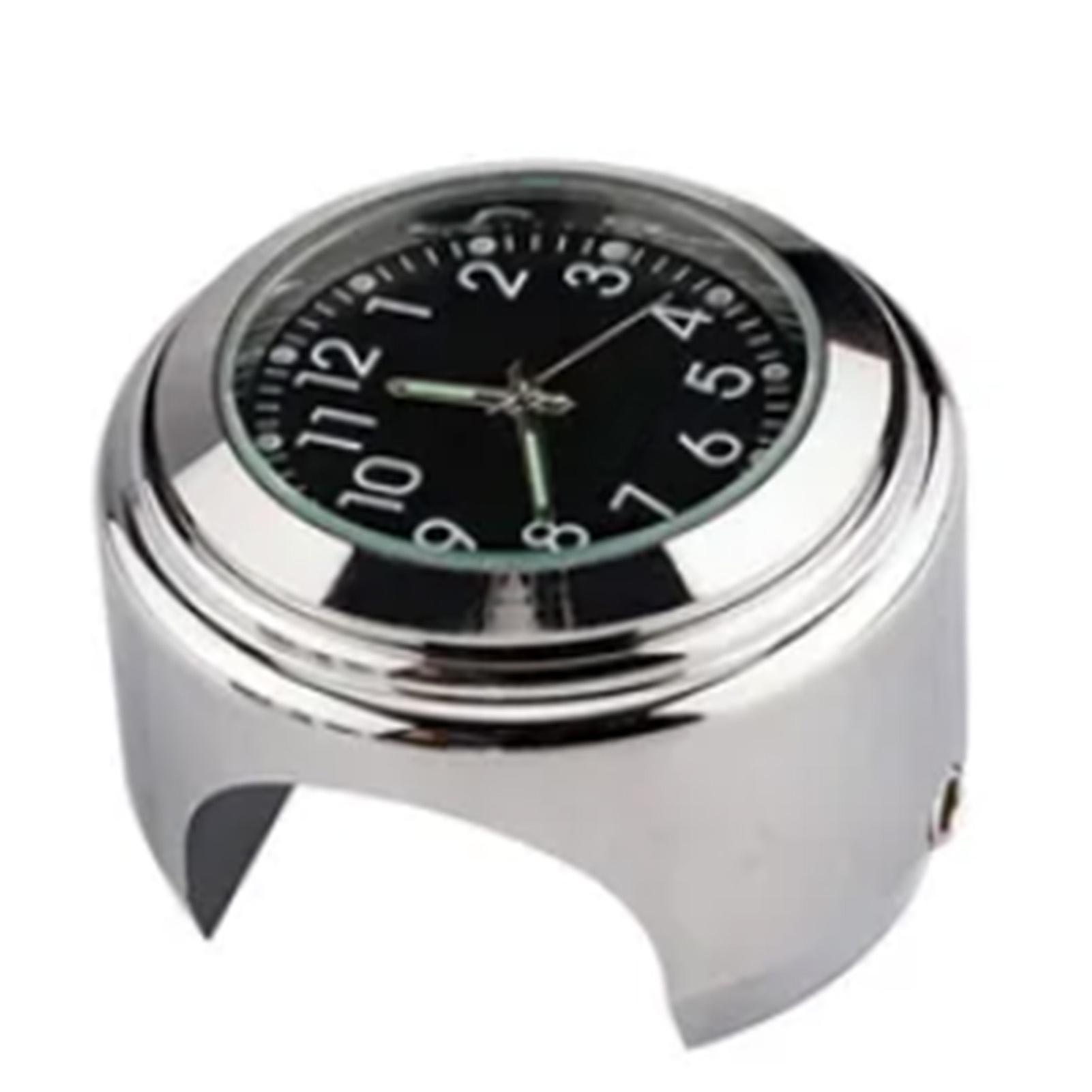 Motorcycle Handlebar Clock Chrome Plating Precise Time Waterproof Aluminium Alloy Handlebar Mount Watch