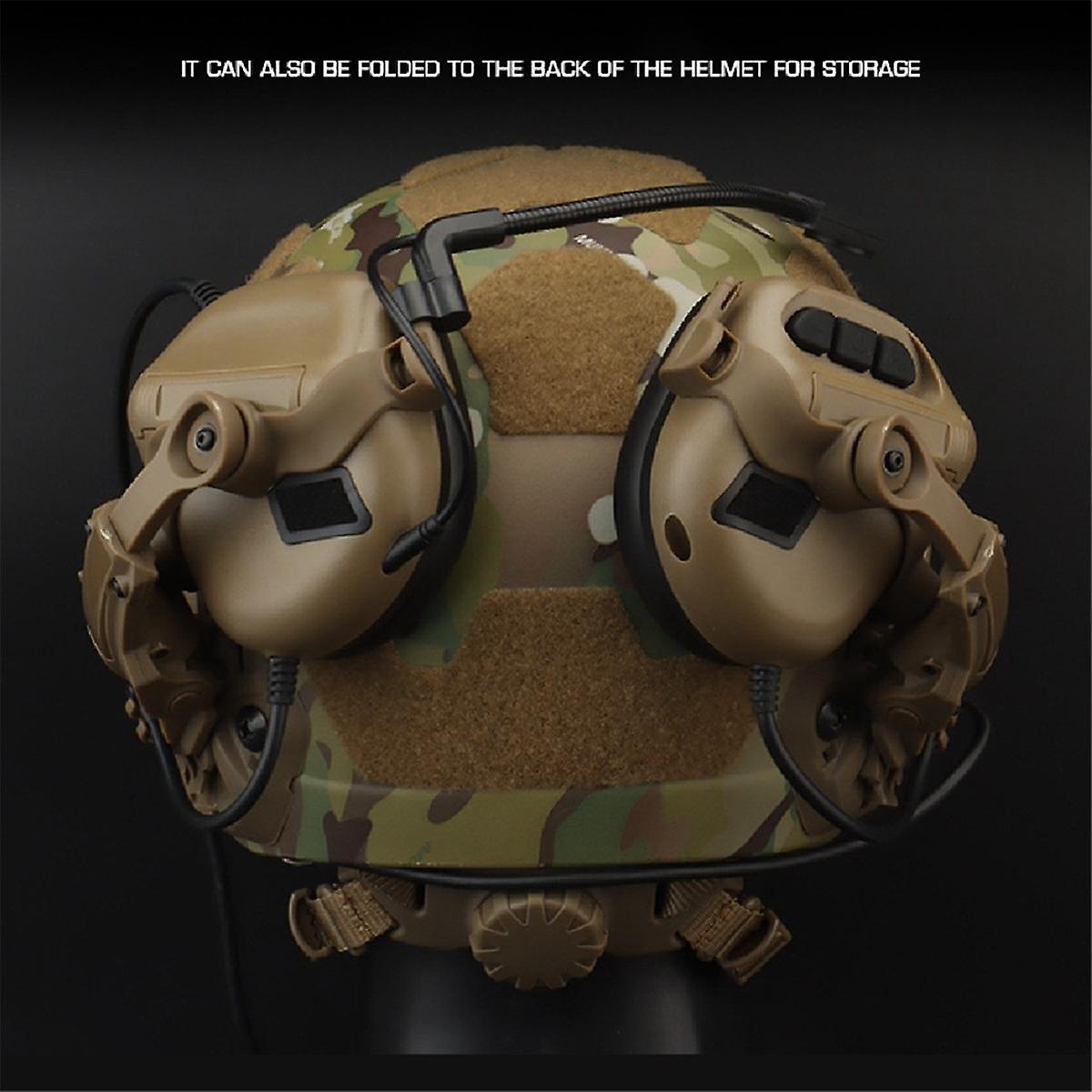 Tactical Headset Holder Helmet-Mounted Accessory Rail Adaptor Kit Adjustable Pickup Noise Canceling