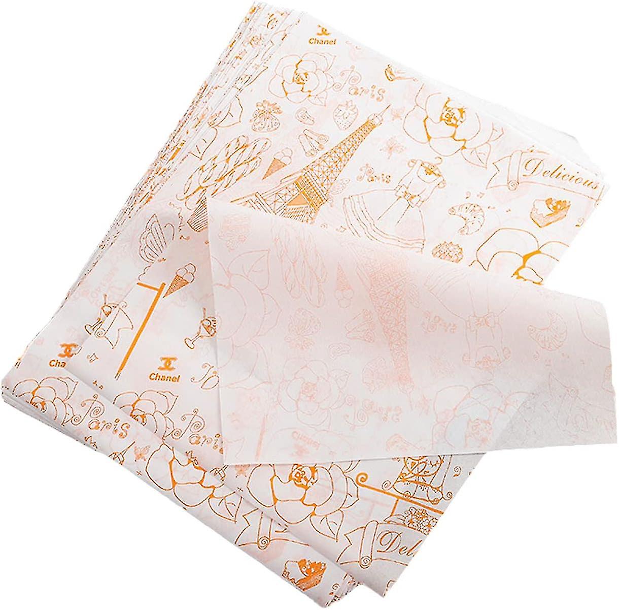 100 Sheets Food Packaging Paper Sandwich Wrap Paper Burger Wrap Paper Squares