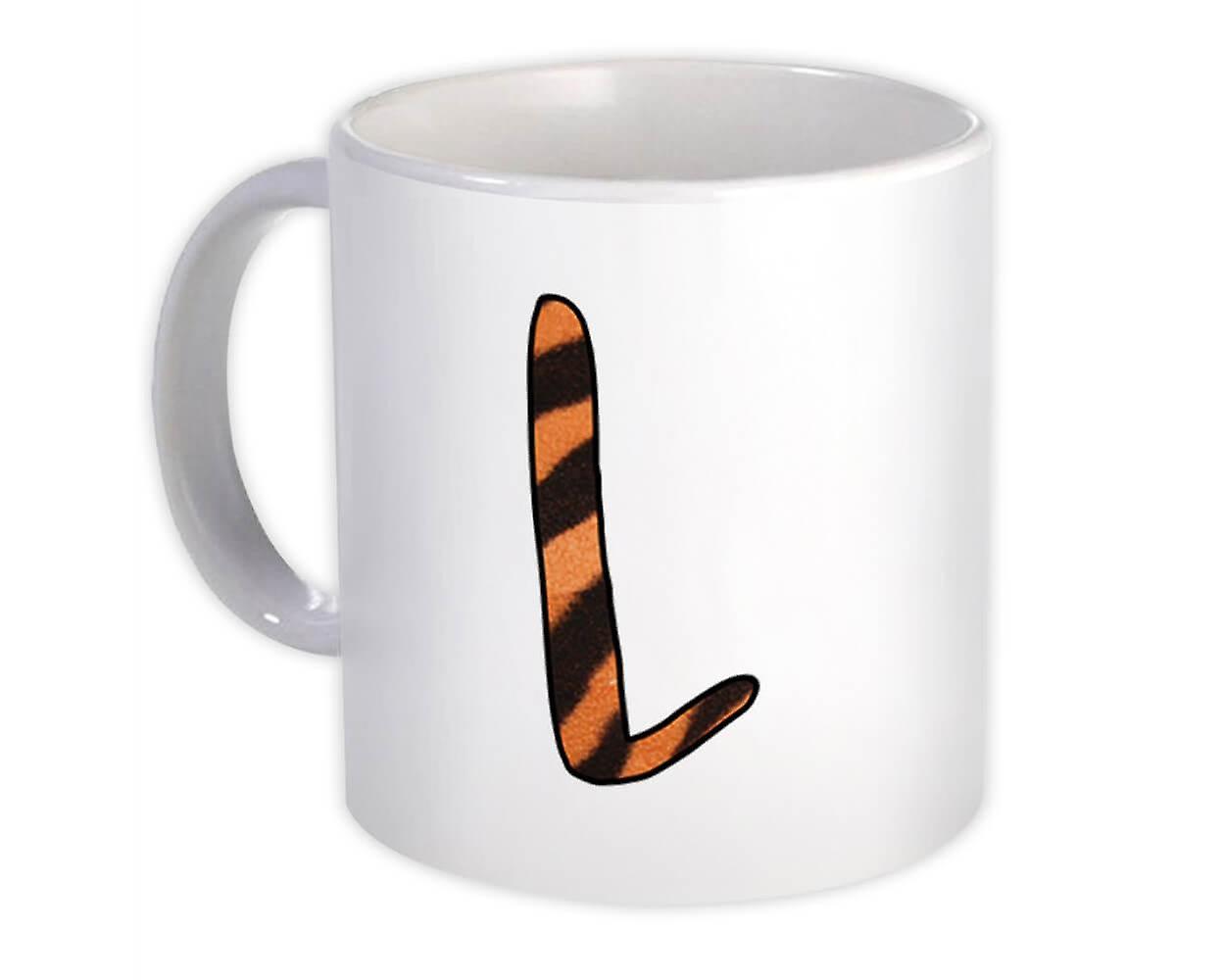 Gift Mug: Monogram Letter L Tiger