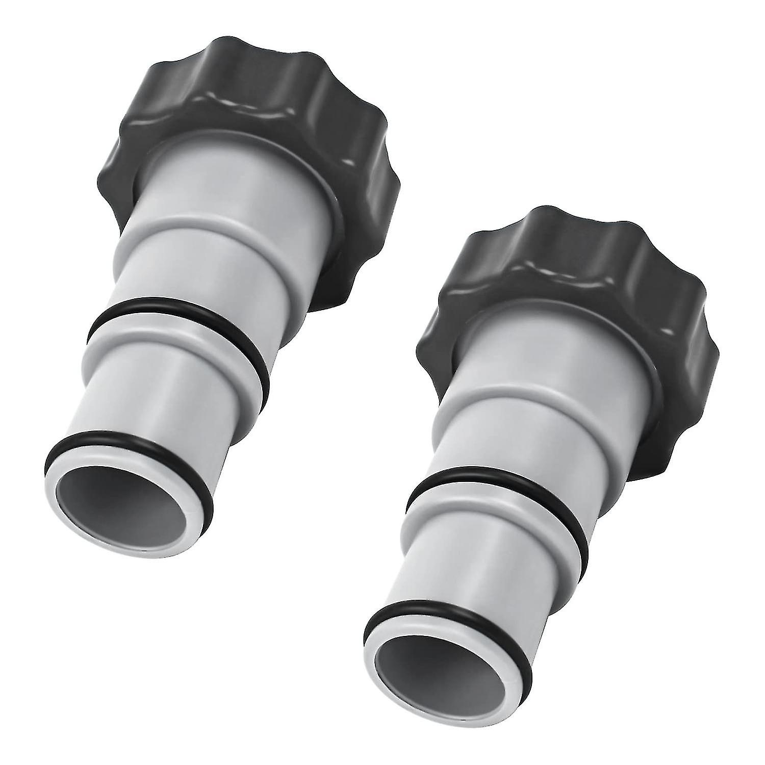 Replacement Pump Hose Adapter With Thread - For 1.5 & 1.25" Hose - A Series 25077Rp 8" Gray 2 Pack