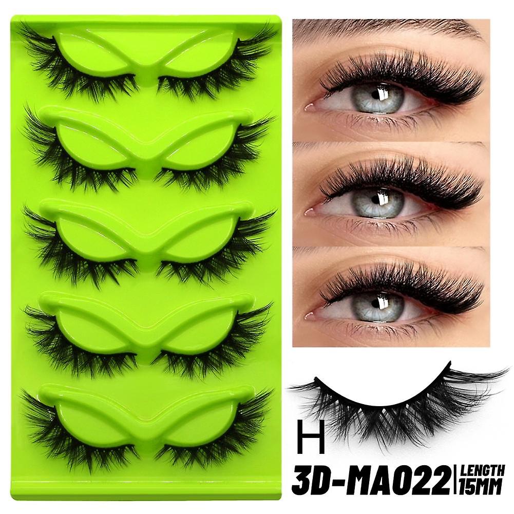 Green False Eyelashes Thick Curled Artificial Eyelashes
