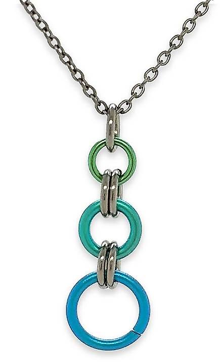 Ti2 Titanium Triple Beam Pendant - Green