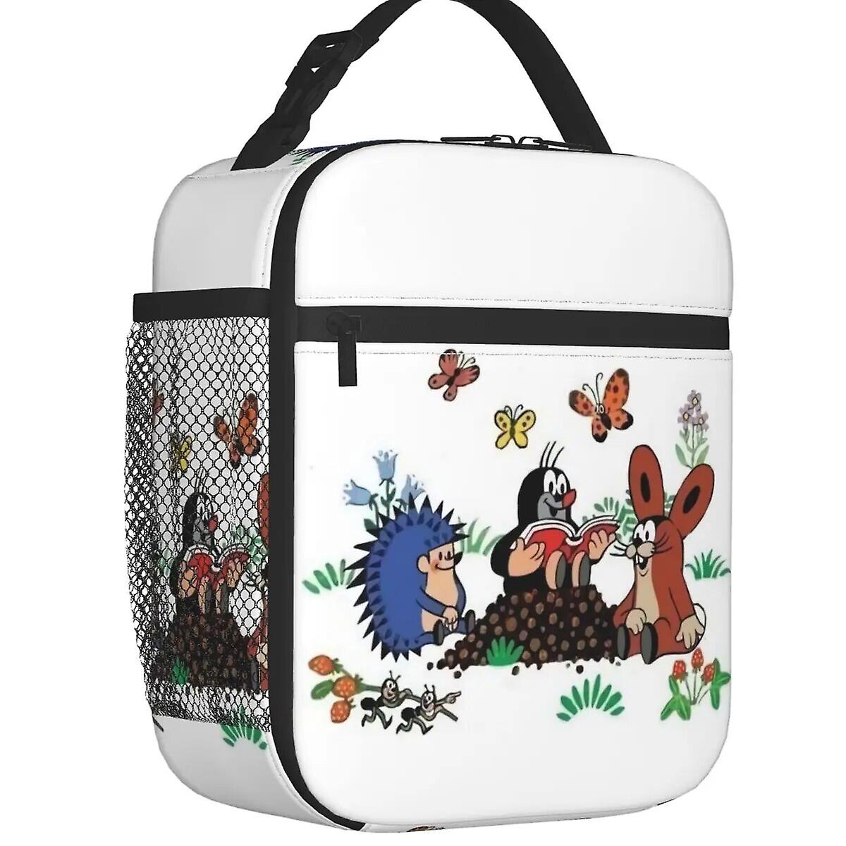 Rolig tecknad mullvadsisolerad lunchväska för skolkontor Krtek Little Maulwurf Vattentät Kylare Termisk Matlåda Kvinnor Barn