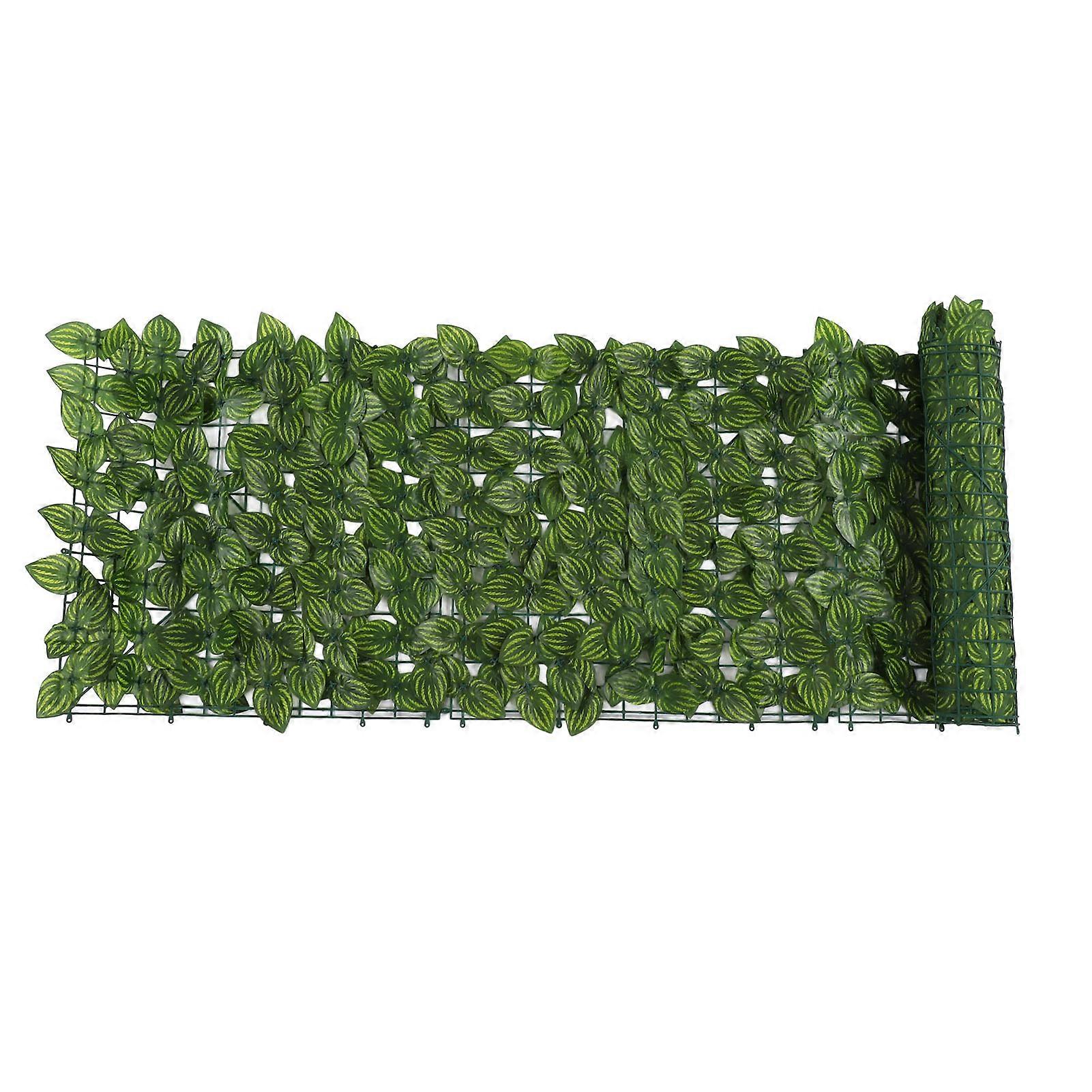 Faux Leaf Hedge Simulation Prevent Leaves Falling Off Decorative Artificial Fence Screen for Balcony Courtyard Color Printed Watermelon Leaf 0.5x3 Met