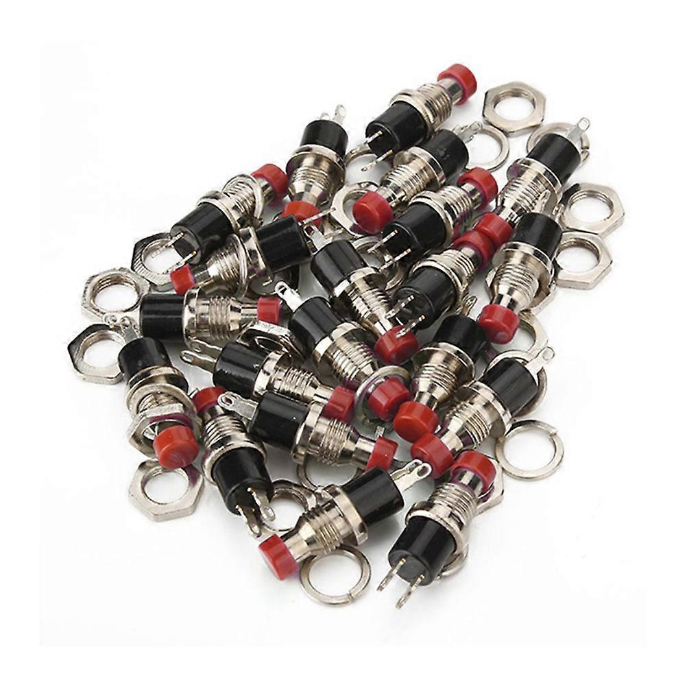 20Pcs AC 125V 7mm Mini Momentary On Off Push Button Microswitch (Red)