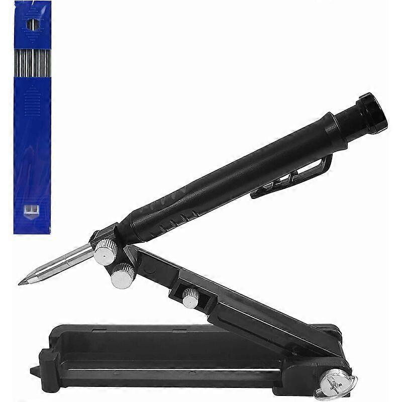 Construction Pencil Multi Tool with 6 Refills, Multifunctional Carpentry Scribe Tool, DIY Scribe Drawing Tool, Scribe Tool with Deep Hole Pencil Mecha
